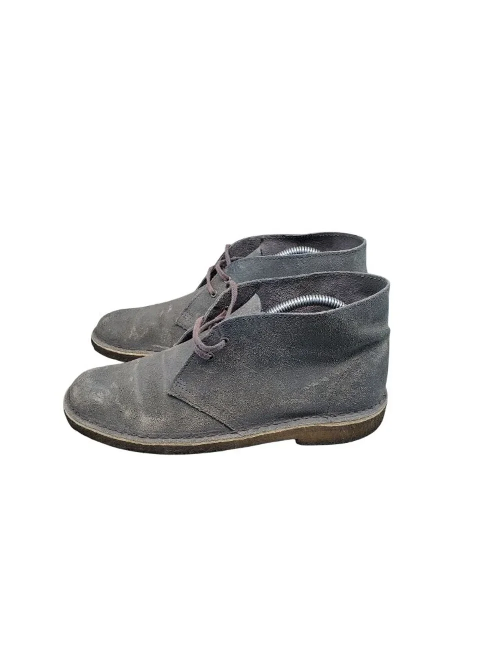 Clarks Shoes Mens Size 9 Originals Gray Suede Chukka Desert Boots *Read*